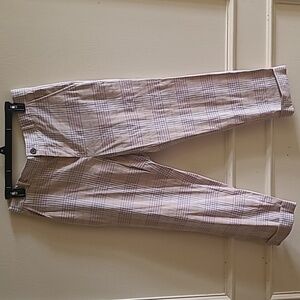 NEW SUMMER 2020 Banana Republic Linen Blend Plaid Pants, Sz 8